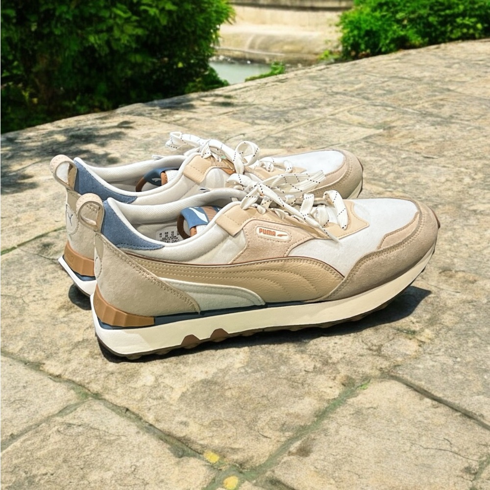 PUMA Rider FV Safari Light Sand Pristine Men’s Sneakers Cream Size 12.